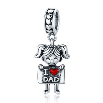 Talisman din argint I Love Dad - Girl