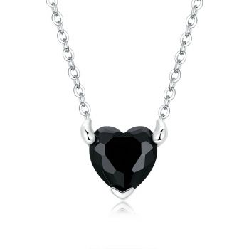 Colier din argint Black Horned Heart