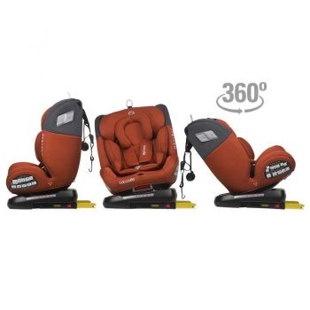 Scaun auto rotativ cu isofix 0-36 kg Coccolle Atira Cinnamon brown