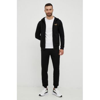 EA7 Emporio Armani trening din bumbac culoarea negru