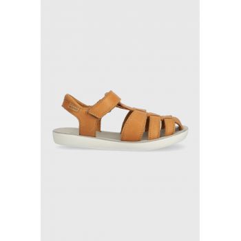 Shoo Pom sandale din piele pentru copii culoarea maro ieftine