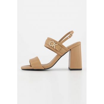 Sandale slingback de piele