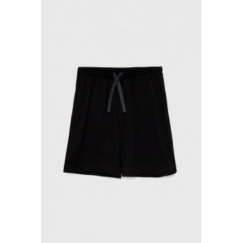 United Colors of Benetton pantaloni scurți din bumbac pentru copii culoarea negru, talie reglabila