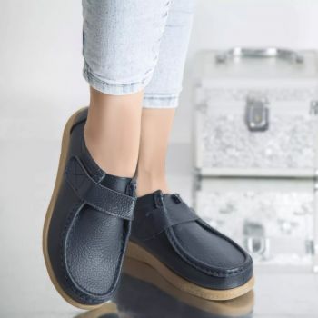 Pantofi casual chloly navy piele naturala