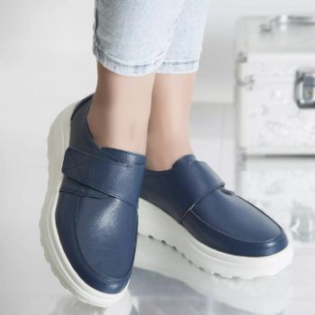 Pantofi casual demi navy piele naturala