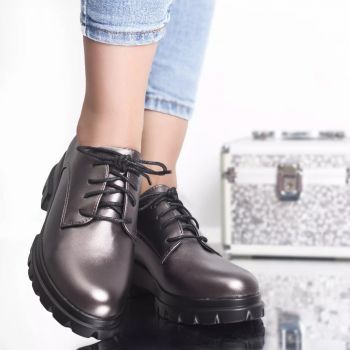 Pantofi casual kelsi gri piele ecologica