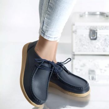 Pantofi casual lucy navy piele naturala