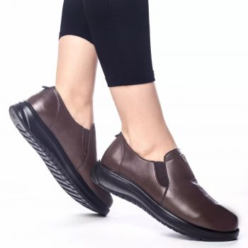 Pantofi casual madeleine maro piele ecologica