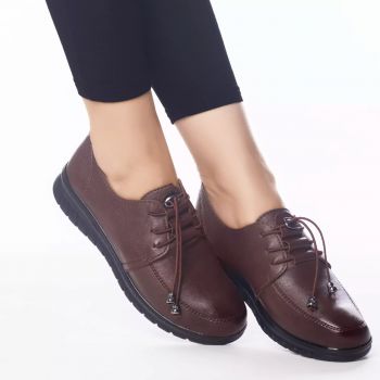 Pantofi casual magda maro piele ecologica