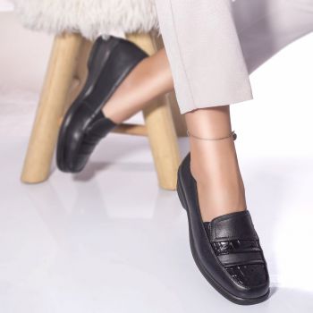 Pantofi casual mocasini eiko piele ecologica negru