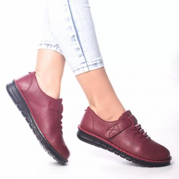 Pantofi casual olga rosu piele ecologica