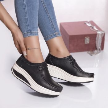 Pantofi casual oscara piele naturala negru