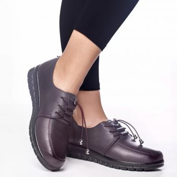 Pantofi casual rhonda mov piele ecologica