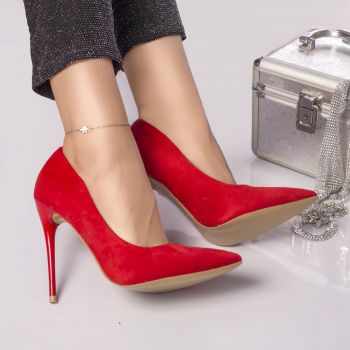 Stiletto liliana piele ecologica intoarsa red la reducere