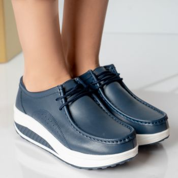 Pantofi dama casual bleumarin piele naturala oscara