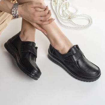 Pantofi dama casual negri din piele ecologica dora