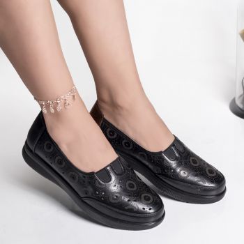 Pantofi dama casual negri piele ecologica liko