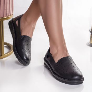 Pantofi dama casual negri piele ecologica moilo