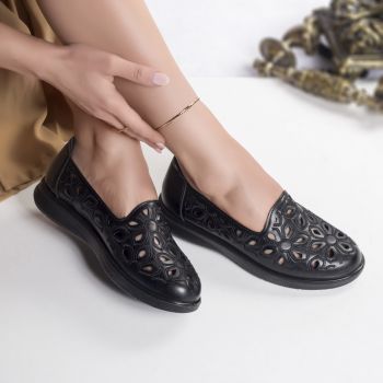 Pantofi dama casual negri piele ecologica poilo