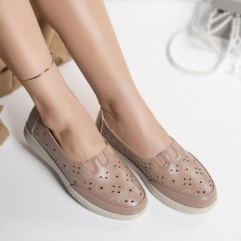 Pantofi dama casual roz piele ecologica liko