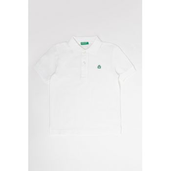 Tricou polo din bumbac pique cu logo