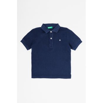 Tricou polo din bumbac pique cu logo