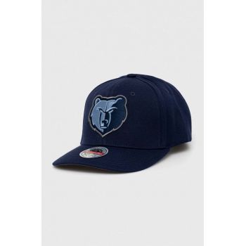 Mitchell&Ness șapcă din amestec de lână Memphis Grizzlies culoarea albastru marin, cu imprimeu