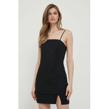 Sisley rochie culoarea negru, mini, drept