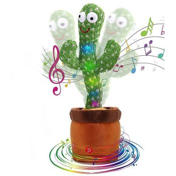 CACTUS dansator si vorbitor de plus cu LED-uri Colorate / Jucarie interactiva