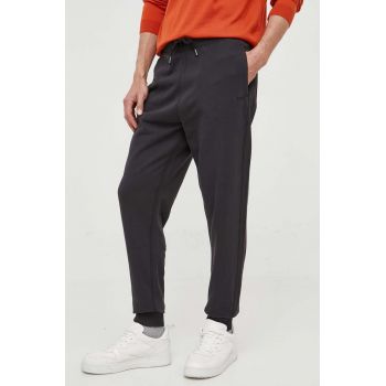 BOSS pantaloni de trening din bumbac CASUAL culoarea gri, uni 50472661