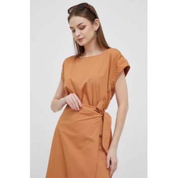 Dkny bluza femei, culoarea maro, neted