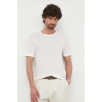 United Colors of Benetton tricou din bumbac culoarea alb, neted