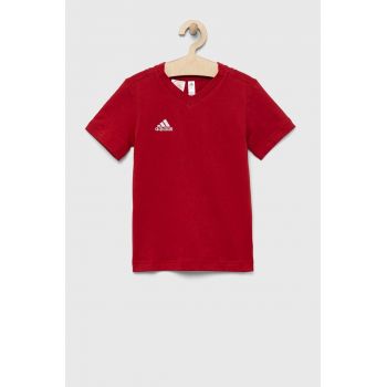 adidas Performance tricou de bumbac pentru copii ENT22 TEE Y culoarea rosu, neted