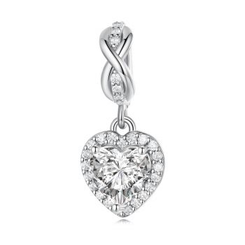 Talisman din argint Elegant Crystal Heart