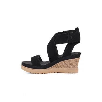 Sandale-espadrile de piele intoasa cu velcro Ileana