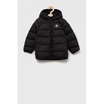 adidas Originals geaca de puf pentru copii DOWN JACKET culoarea negru