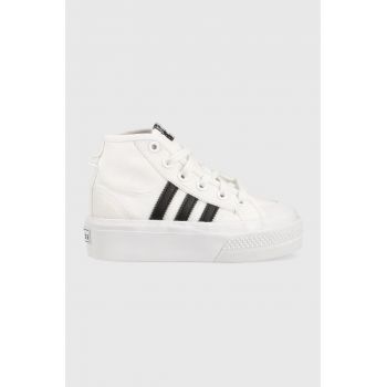 adidas Originals tenisi copii NIZZA PLATFORM MID culoarea alb