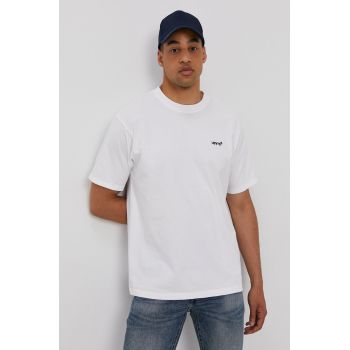 Levi's Tricou bărbați, culoarea alb, material neted