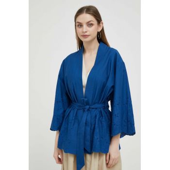 United Colors of Benetton kimono culoarea albastru marin