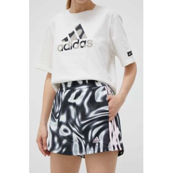 adidas pantaloni scurti femei, culoarea negru, modelator, high waist