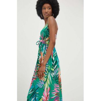 Answear Lab rochie culoarea verde, maxi, evazati