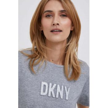 Dkny tricou femei, culoarea gri