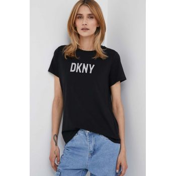 Dkny tricou femei, culoarea negru