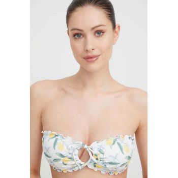 Hollister Co. sutien de baie culoarea alb, cupa usor rigidizata