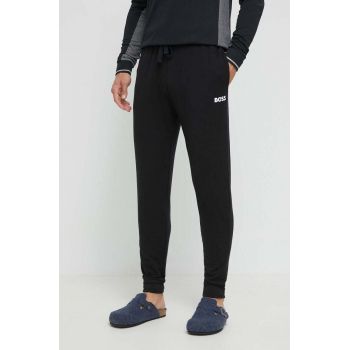 BOSS pantaloni de trening culoarea negru, cu imprimeu