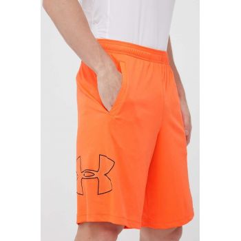 Under Armour pantaloni scurți de antrenament Tech Graphic culoarea portocaliu, 1306443