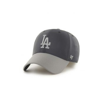 47brand sapca MLB Los Angeles Dodgers culoarea gri, cu imprimeu ieftina