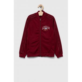 adidas Originals bluza copii culoarea bordo, cu imprimeu