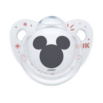 Suzeta Nuk Disney Mickey silicon 0-6 luni M1 transparentroz