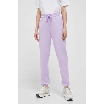 adidas by Stella McCartney pantaloni de trening culoarea violet, neted